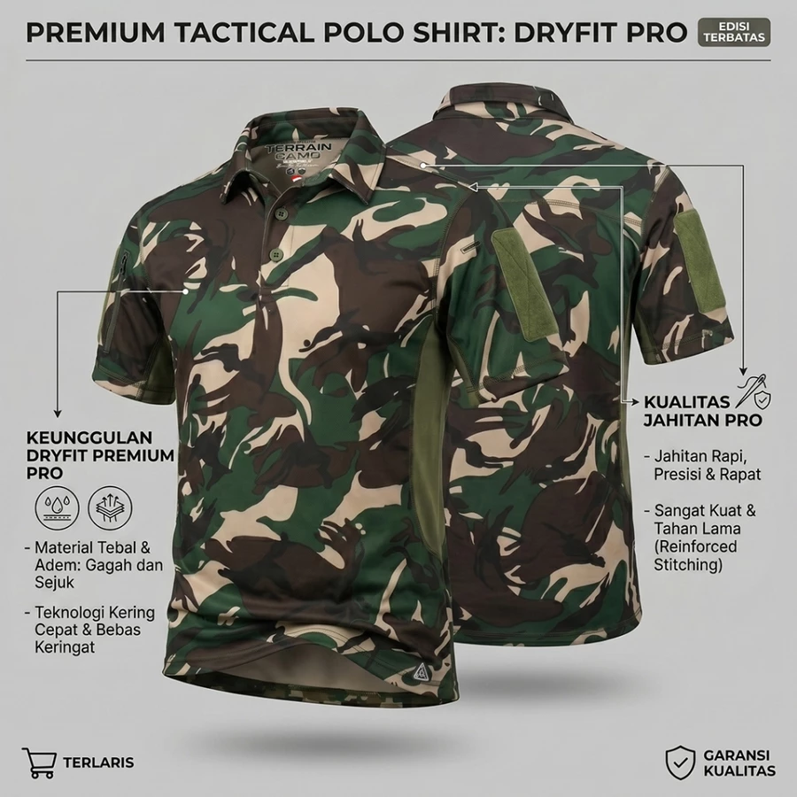 KAOS POLO LORENG DRYFIT TACTICAL
