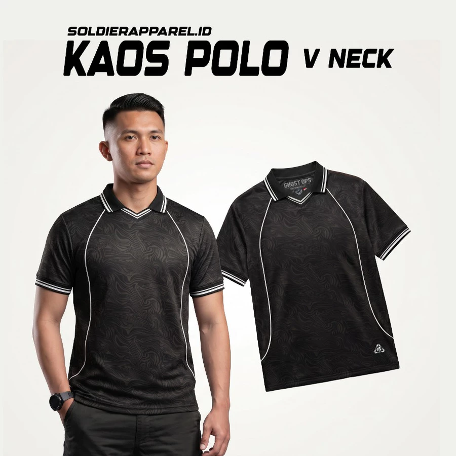 KAOS POLO V-NECK DRYFIT EMBOS PREMIUM