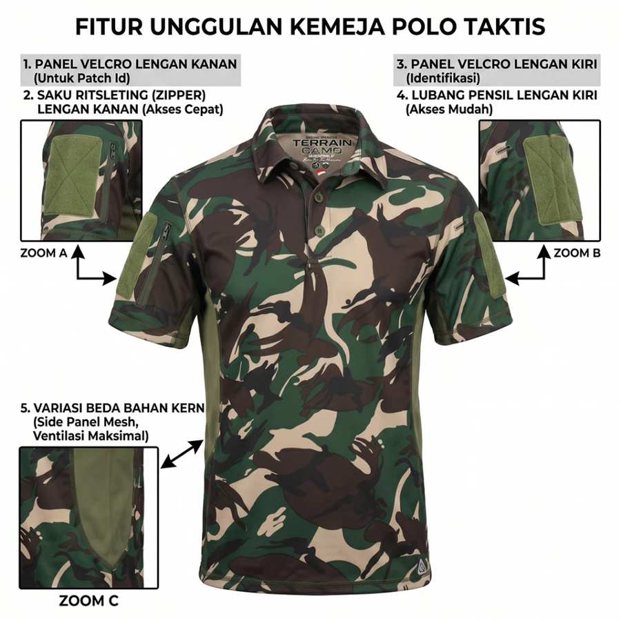 KAOS POLO LORENG DRYFIT TACTICAL