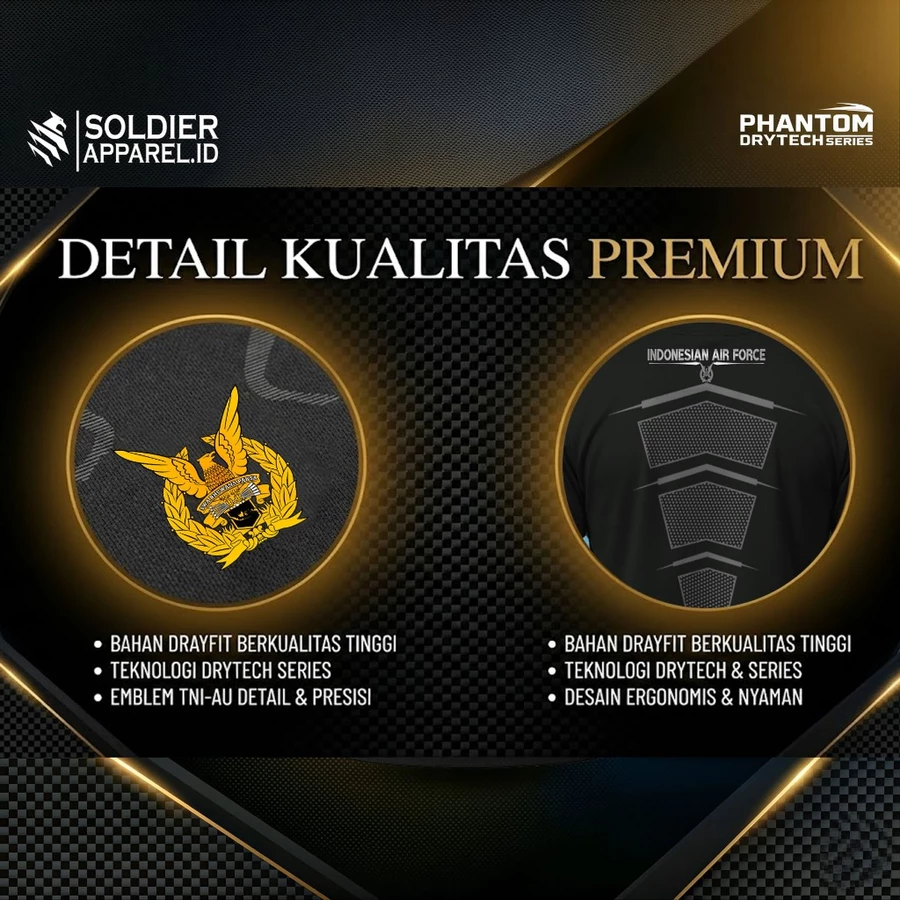 KAOS OLAHRAGA DRYFIT TNI-AU PREMIUM