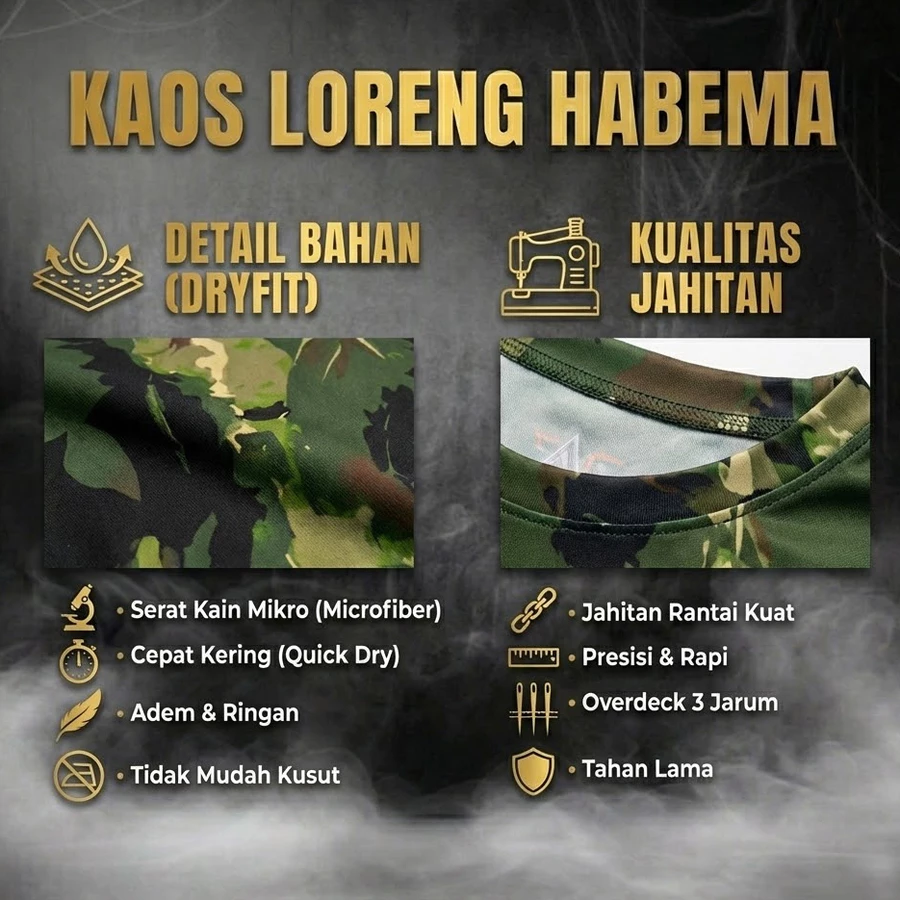 KAOS LORENG HABEMA DRYFIT PREMIUM