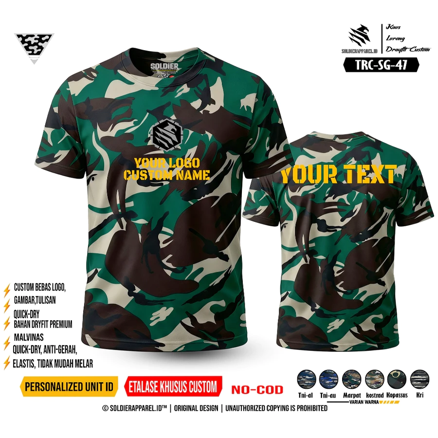 KAOS LORENG DRYFIT CUSTOM BEBAS