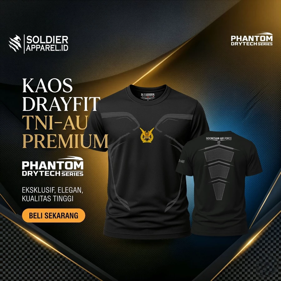 KAOS OLAHRAGA DRYFIT TNI-AU PREMIUM