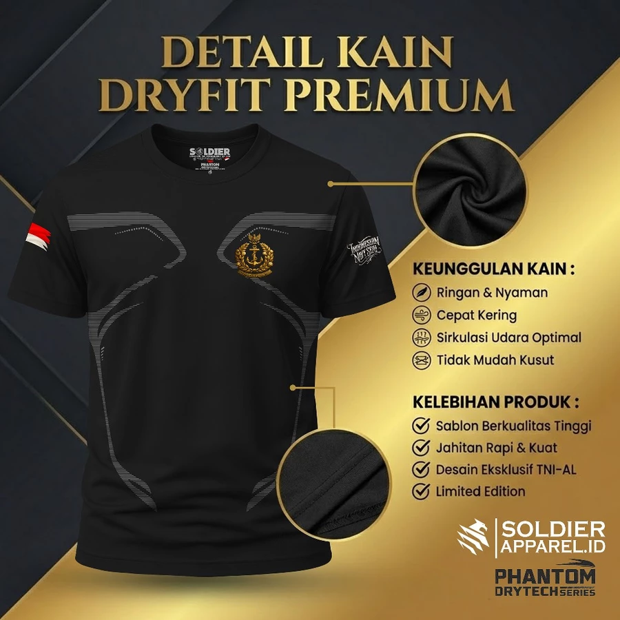 KAOS DRYFIT TNI AL PREMIUM
