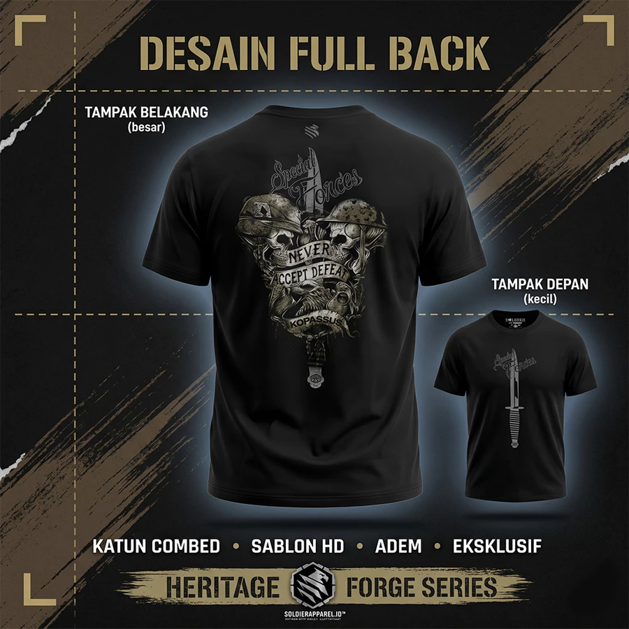 KAOS KATUN 20S PREMIUM KOPASSUS