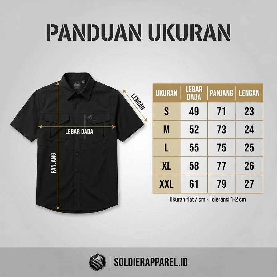 KEMEJA TACTICAL LENGAN PENDEK TWILL STRETCH