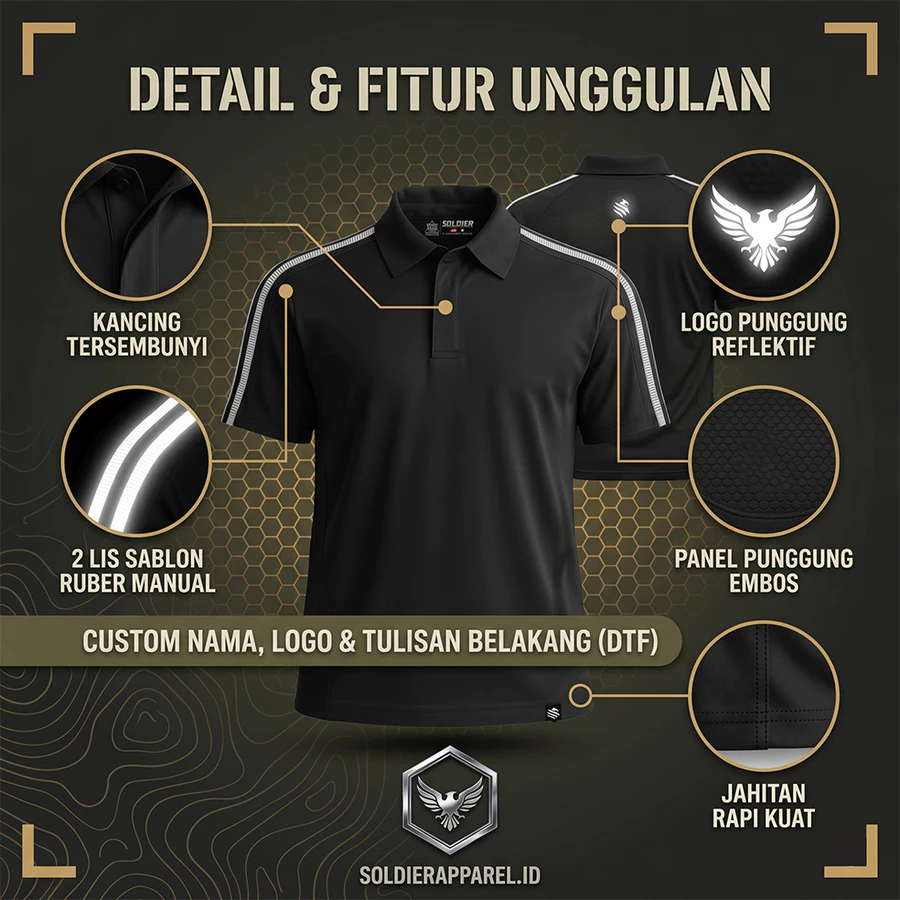 KAOS POLO DRYFIT TEBAL LIS STRIP 2