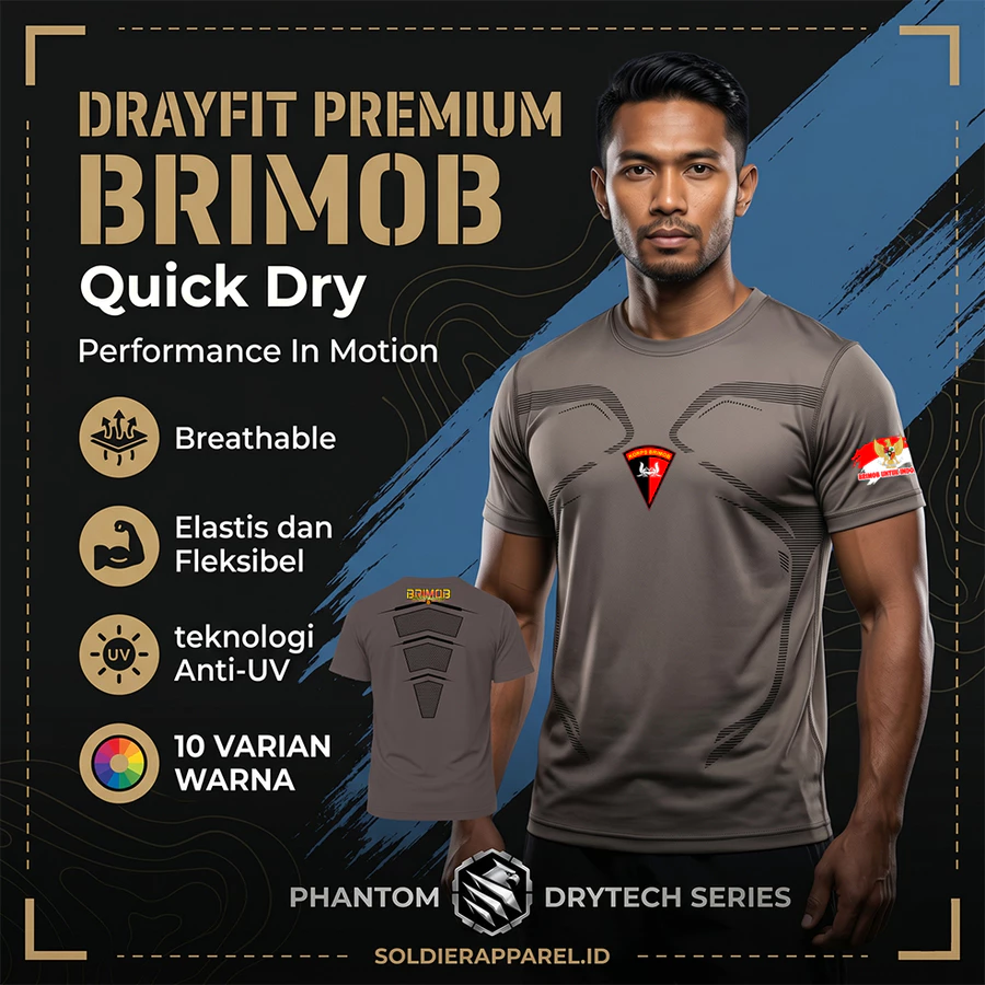 KAOS OLAHRAGA DRYFIT BRIMOB PREMIUM