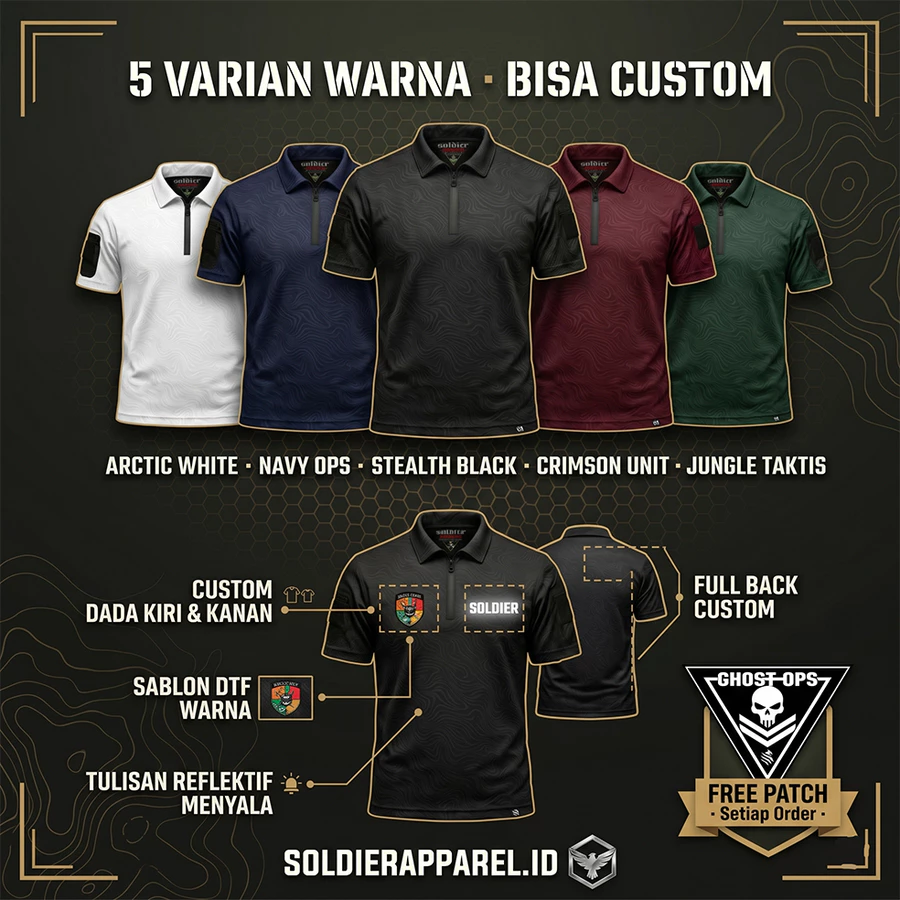 KAOS POLO TACTICAL ZIPPER DRYFIT EMBOSS