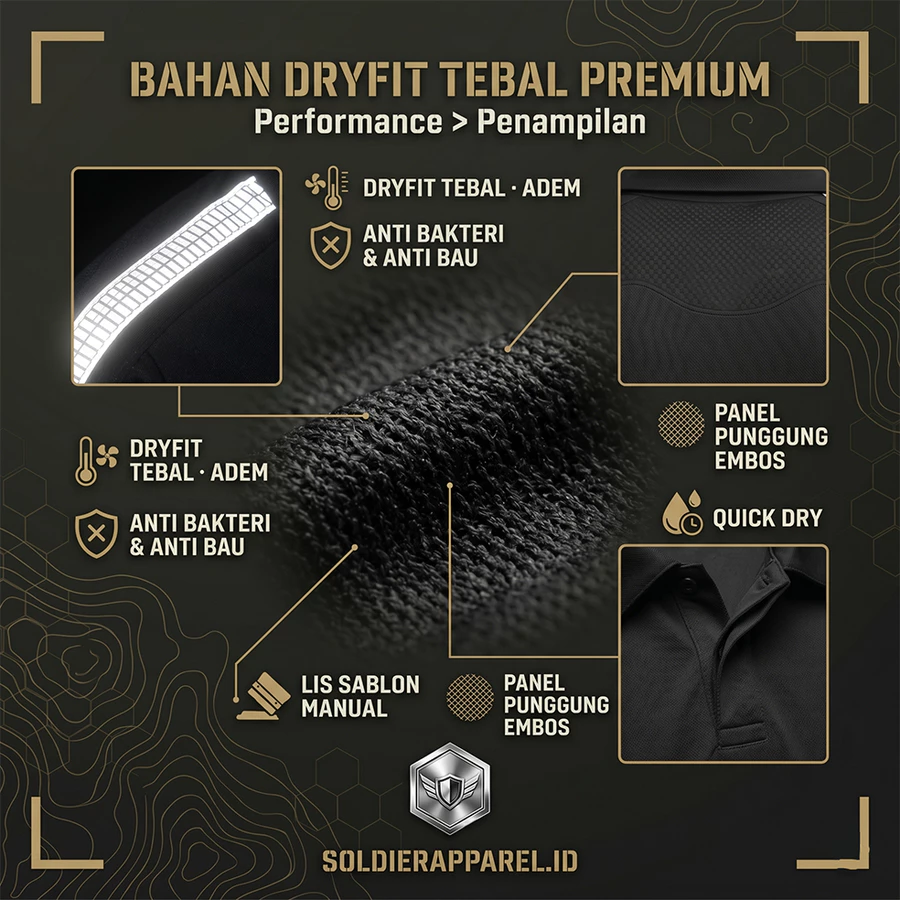 KAOS POLO DRYFIT TEBAL LIS STRIP 2