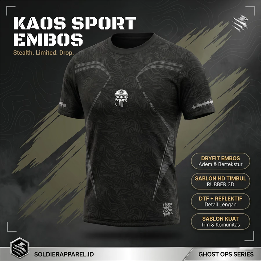 KAOS OLAHRAGA DRYFIT EMBOSS PREMIUM