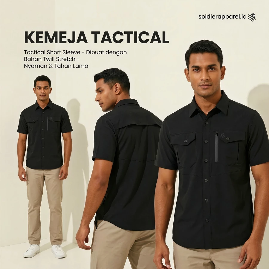 KEMEJA TACTICAL LENGAN PENDEK TWILL STRETCH