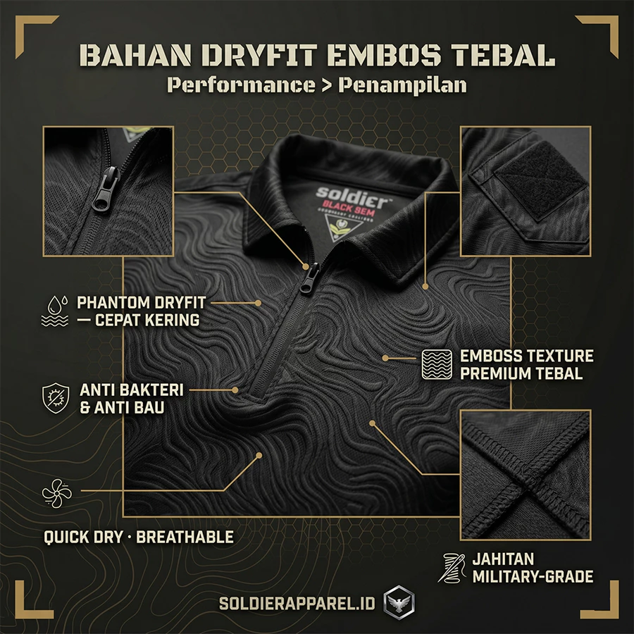 KAOS POLO TACTICAL ZIPPER DRYFIT EMBOSS