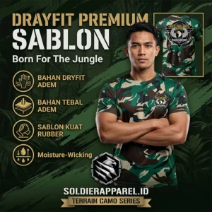 KAOS LORENG DRYFIT PREMIUM AIRBORNE TNI-AD