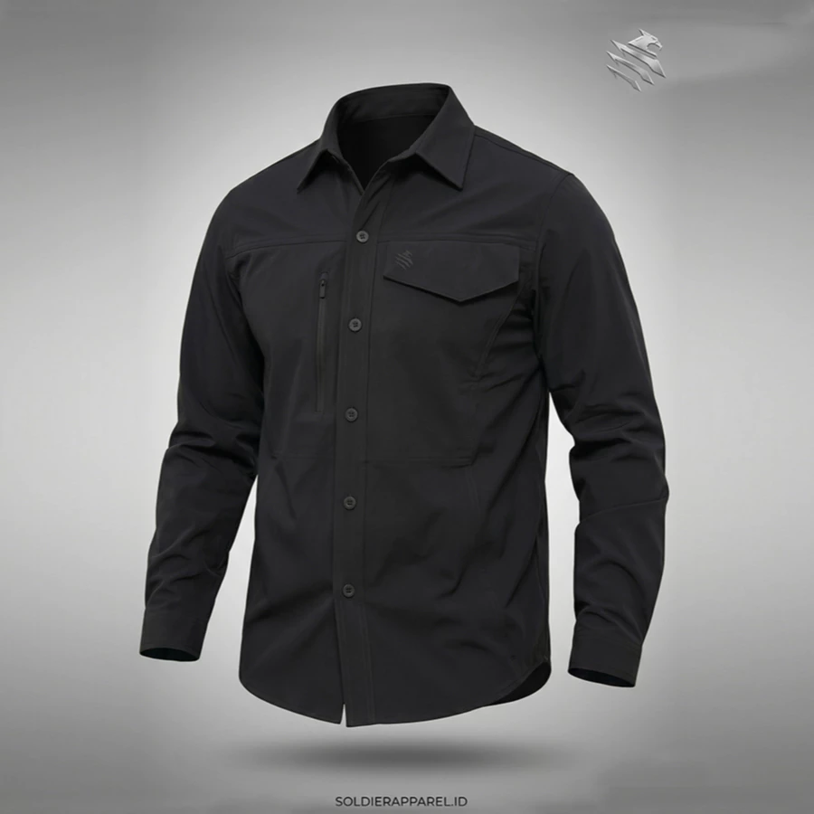 KEMEJA TACTICAL LENGAN PANJANG TWILL STRETCH