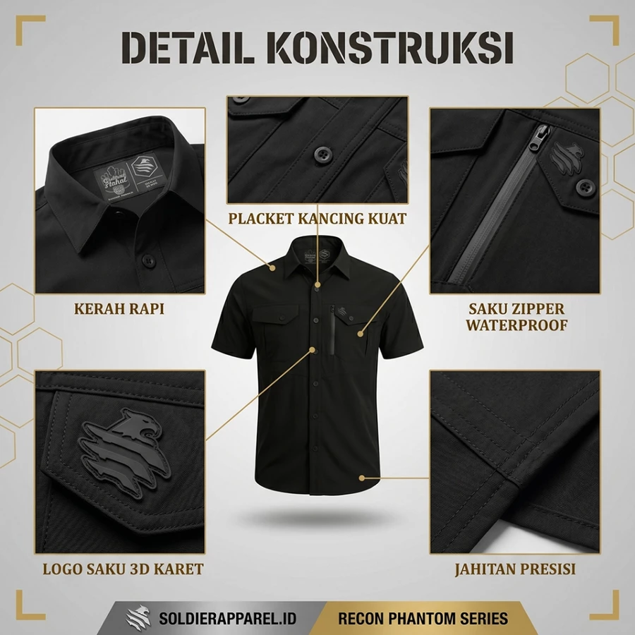 KEMEJA TACTICAL LENGAN PENDEK TWILL STRETCH