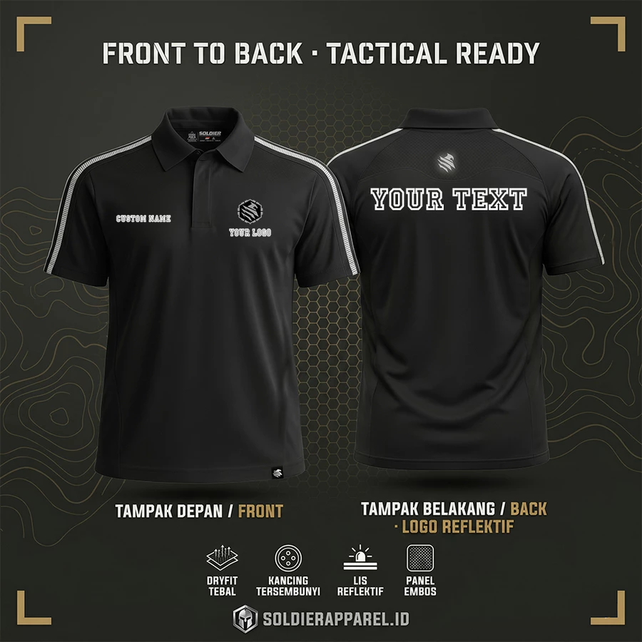KAOS POLO DRYFIT TEBAL LIS STRIP 2