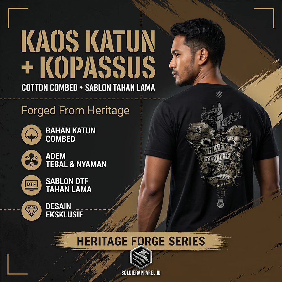 KAOS KATUN 20S PREMIUM KOPASSUS