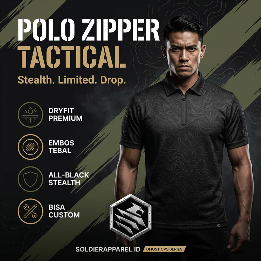 KAOS POLO TACTICAL ZIPPER DRYFIT EMBOSS